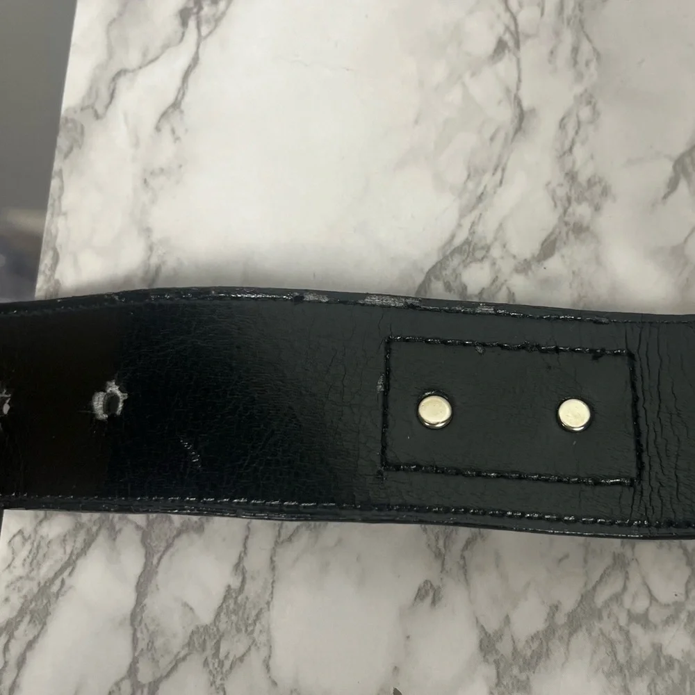 Carlisle black and snake print metal genuine leather belt size small - Picture 9 of 9